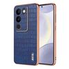 Per vivo S17 / S17 Pro / S17t AZNS Cornice elettrolitica Custodia per telefono con texture in coccodrillo a copertura totale (Blu)