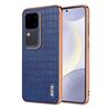 Per vivo S18 / S18 Pro AZNS Custodia per telefono a copertura totale con cornice elettrolitica in coccodrillo (blu)