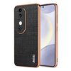 Per vivo S19 AZNS Custodia per telefono a copertura totale con cornice elettrolitica in coccodrillo (Nero)