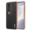 Per vivo S19 Pro AZNS Custodia per telefono a copertura totale con cornice elettrolitica in coccodrillo (Nero)