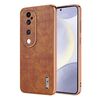 Per vivo S19 Pro AZNS Custodia per telefono a copertura totale con cornice elettrolitica in coccodrillo (marrone)