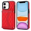 Per iPhone 11 Custodia per telefono con trama rombica e cordino lungo (rosso)