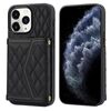 Per iPhone 11 Pro Custodia per telefono con trama rombica e cordino lungo (nero)