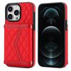 Per iPhone 12 Pro Max Custodia per telefono con trama rombica e cordino lungo (rosso)