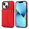 Per iPhone 13/14 Custodia per telefono con trama rombica e cordino lungo (rosso)