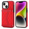 Per iPhone 14 Plus / 15 Plus Custodia per telefono con trama rombica e cordino lungo (rosso)