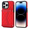 Per iPhone 14 Pro, custodia per telefono con trama rombica e cordino lungo (rosso)