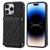 Per iPhone 14 Pro Max Custodia per telefono con trama rombica e cordino lungo (nero)