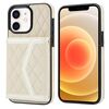 Per iPhone 12 mini Custodia per telefono con trama rombica e cordino lungo (beige)