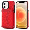 Per iPhone 12 mini Custodia per telefono con trama rombica e cordino lungo (rosso)
