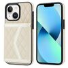 Per iPhone 13 mini Custodia per telefono con trama rombica e cordino lungo (beige)