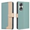 Custodia per telefono in pelle antifurto RFID abbinata a colori per Honor 90 5G (verde)
