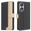 Custodia per telefono in pelle antifurto RFID abbinata a colori per Honor 90 5G (nera)