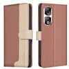 Custodia per telefono in pelle antifurto RFID abbinata a colori per Honor 90 Pro (marrone)
