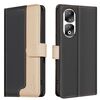 Custodia per telefono in pelle antifurto RFID abbinata a colori per Honor 90 Pro (nera)