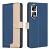 Custodia per telefono in pelle antifurto RFID abbinata a colori per Honor 90 Pro (blu)
