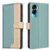 Custodia per telefono in pelle antifurto RFID abbinata ai colori per Honor 90 Lite / X50i (verde)