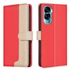 Custodia per telefono in pelle antifurto RFID abbinata ai colori per Honor 90 Lite / X50i (rossa)