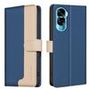 Custodia per telefono in pelle antifurto RFID abbinata ai colori per Honor 90 Lite / X50i (blu)