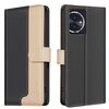 Custodia per telefono in pelle antifurto RFID abbinata a colori per Honor 100 (nera)