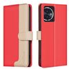 Custodia per telefono in pelle antifurto RFID abbinata a colori per Honor 100 (rossa)
