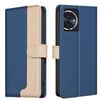 Custodia per telefono in pelle antifurto RFID abbinata a colori per Honor 100 (blu)