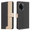 Per Honor 100 Pro Custodia per telefono in pelle antifurto RFID abbinata ai colori (nera)