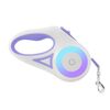 Guinzaglio retrattile automatico per cani da compagnia luminoso a LED, colore: 3 m viola