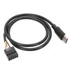 Cavo dati dritto con doppia schermatura USB 9 pin per scheda madre da 50 cm a tipo C (nero)
