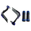 Accessori per la modifica della motocicletta 4 in 1 Parabrezza per clacson Copertura protettiva antivento + Accessori per impugnatura acceleratore in plastica per manubrio(Blu)