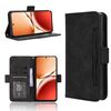 Custodia in pelle con texture in vitello effetto pelle di vitello per OPPO Reno12 F 5G (nera)