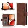 Custodia in pelle con texture di vitello effetto pelle di vitello per OPPO Reno12 F 5G (marrone)