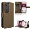 Custodia in pelle con texture a diamante per OPPO Reno12 5G (marrone)