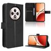 Custodia in pelle con texture a diamante per OPPO Reno12 F 5G (nera)