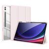 Custodia in pelle antiscivolo per tablet Samsung Galaxy Tab S10 Ultra DUX DUCIS TOBY Series con funzione di sospensione/riattivazione (rosa)
