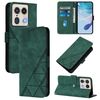 Custodia a tracolla in pelle con stampa 3D per Motorola Edge 50 5G (verde scuro)