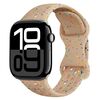 Per Apple Watch Series 10 46mm Hole Style Butterfly Buckle Camouflage Silicone Watch Band (Milk Tea)
