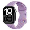 Per Apple Watch Series 10 46mm Hole Style Butterfly Buckle Camouflage Silicone Watch Band (Viola chiaro)