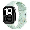 Per Apple Watch Series 10 46mm Hole Style Butterfly Buckle Camouflage Silicone Watch Band (verde menta chiaro)