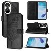 Per ZTE Blade V40s Custodia in pelle con motivo a farfalla in rilievo (nero)