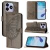 Per ZTE Blade V60 / Axon 60 4G Custodia in pelle con motivo a farfalla in rilievo (grigio)
