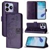 Per ZTE Blade V60 / Axon 60 4G Custodia in pelle con motivo a farfalla in rilievo (viola scuro)