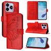 Per ZTE Blade V60 / Axon 60 4G Custodia in pelle con motivo a farfalla in rilievo (rosso)