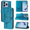 Per ZTE Blade V60 / Axon 60 4G Custodia in pelle con motivo a farfalla in rilievo (blu)