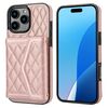 Per iPhone 16 Pro Max Custodia per telefono con trama rombica e cordino lungo (oro rosa)