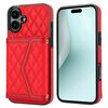 Per iPhone 16 Plus Custodia per telefono con trama rombica e cordino lungo (rosso)