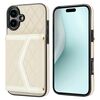 Per iPhone 16 Custodia per telefono con trama rombica e cordino lungo (beige)