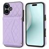 Per iPhone 16 Custodia per telefono con trama rombica e cordino lungo (viola)
