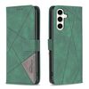 Per Samsung Galaxy M35 Custodia per telefono in pelle con fibbia magnetica e trama a rombi (verde)