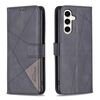 Per Samsung Galaxy M35 Custodia per telefono in pelle con fibbia magnetica e trama a rombi (nero)